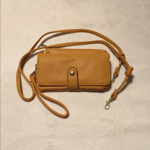 Mustard Colored Crossbody/Wristlet - Picture 3 of 3